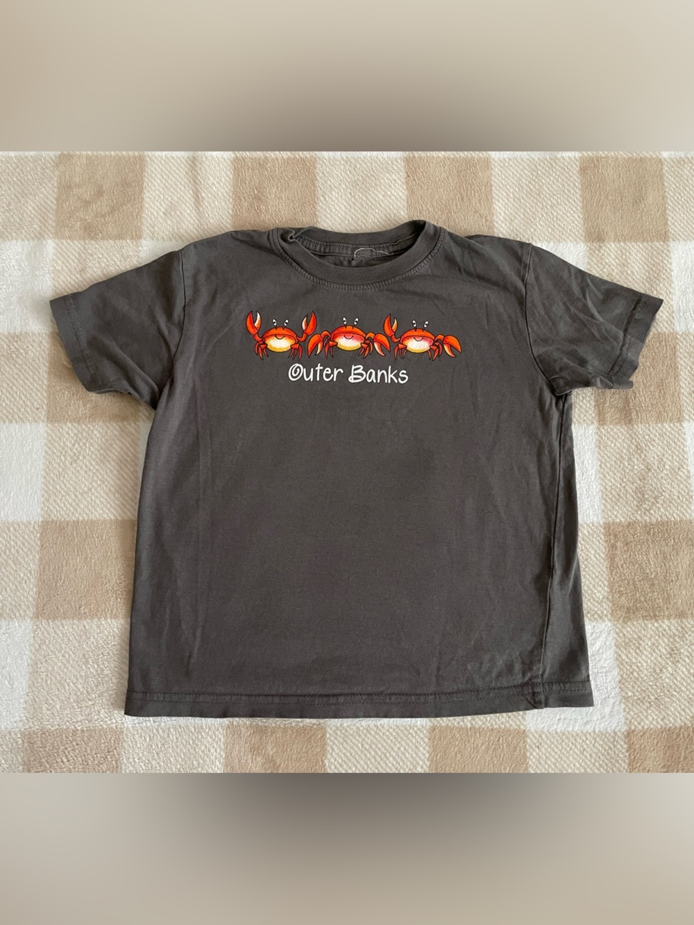 3T Size Outer Banks Crab Graphic Tee Charcoal Grey